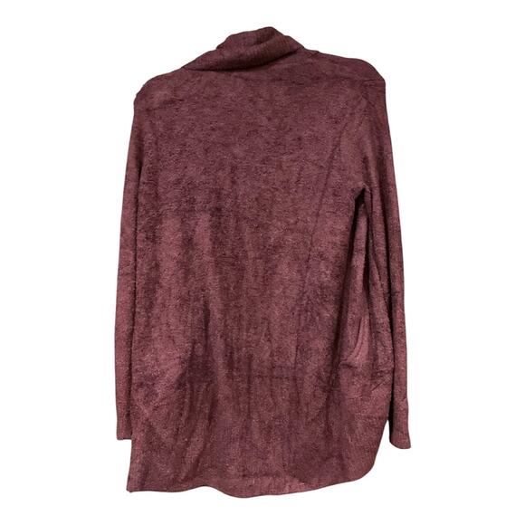Barefoot Dreams CozyChic Lite Circle Cardigan Small Women Maroon NWOT - Picture 3 of 4